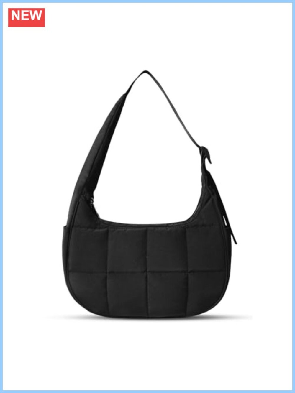 Quilted Nylon Puffer Shoulder Bag Crescent Small